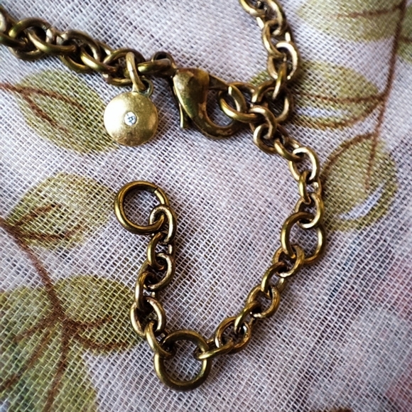 J. Crew Crystal Clear Faceted Beads Brass Tone Chainmaille Statement Necklace - Picture 11 of 12